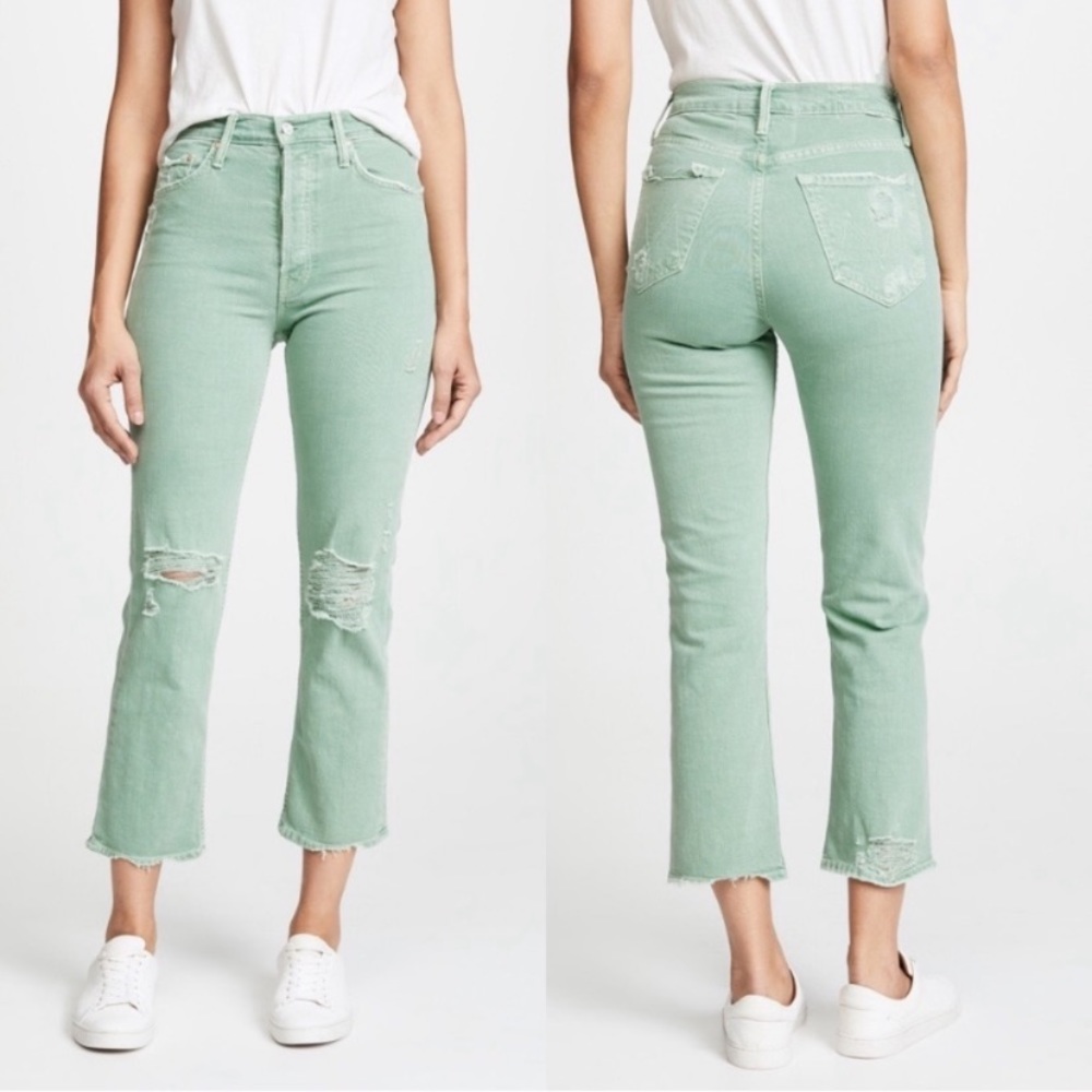 MOTHER | The Tomcat Chew Mint High Rise Jeans